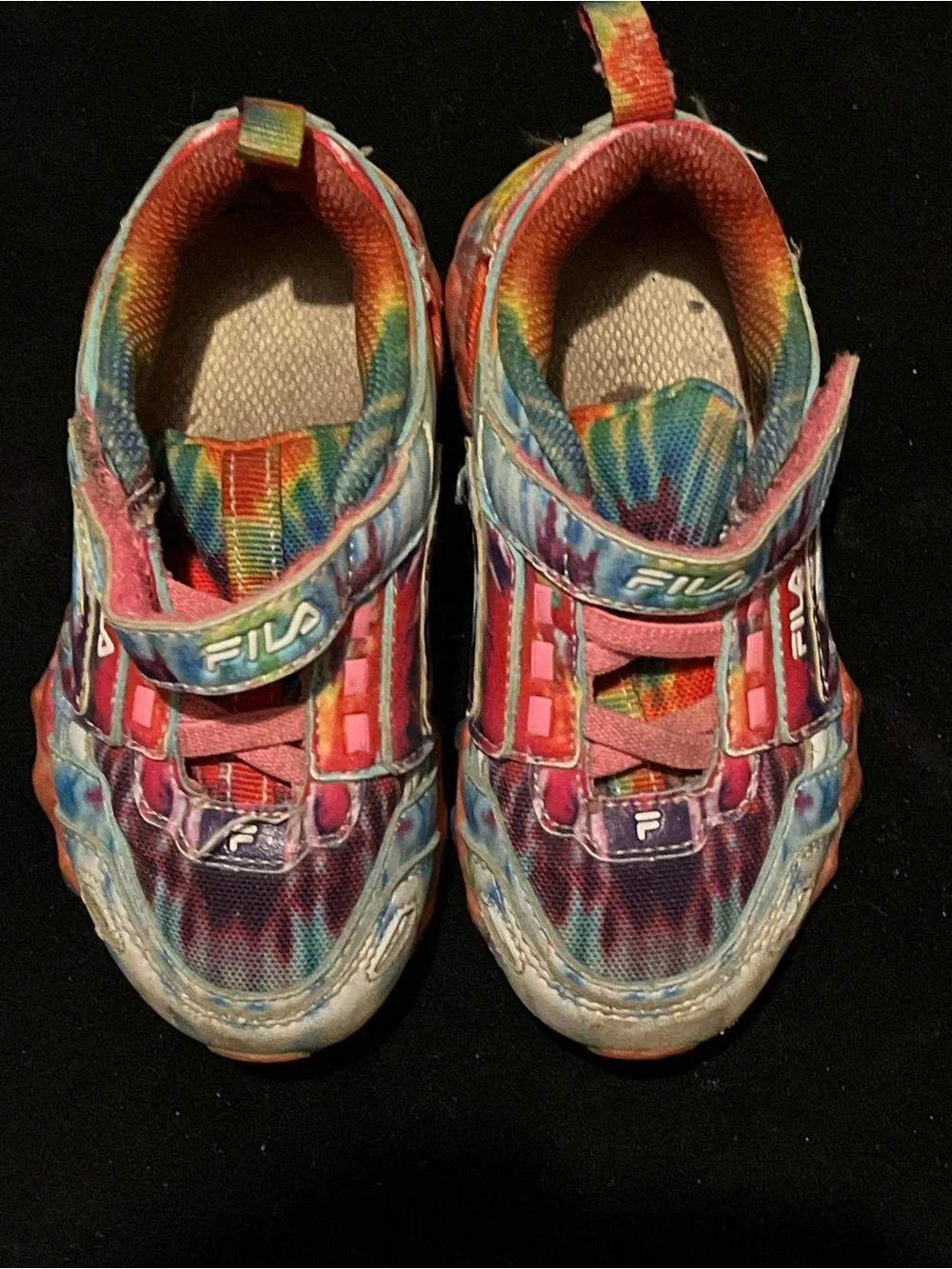 FILA Kids Tie Dye Hook & Loop Athletic Sneakers Size 7C Toddler Multicolor